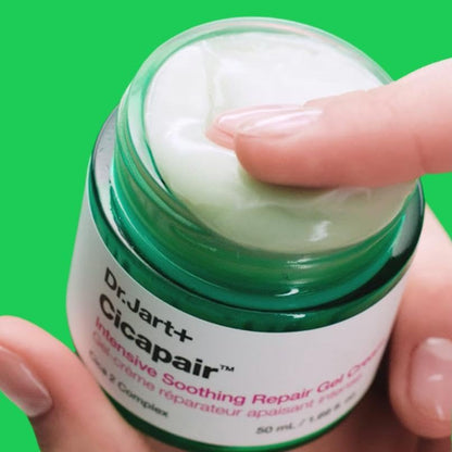 Dr.Jart+ Cicapair gel cream swatch lightweight calming moisturizer with Centella Asiatica for combination to oily skin