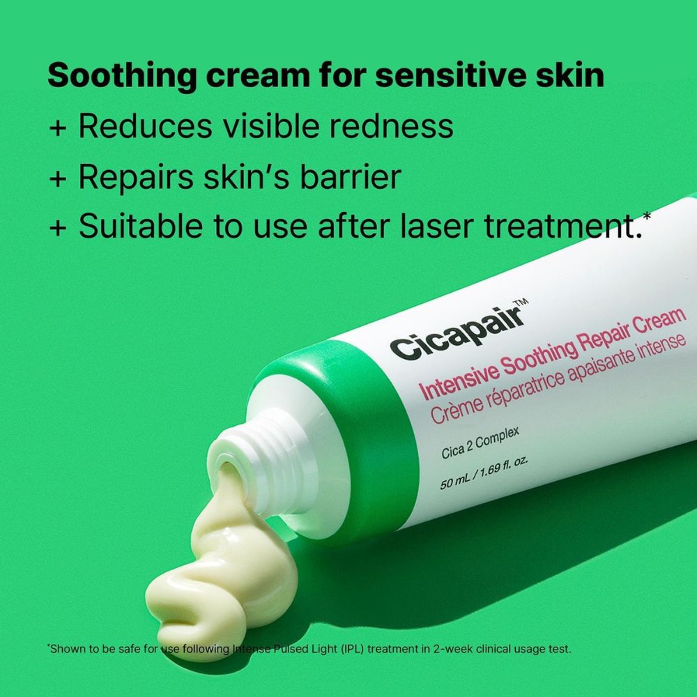 Dr.Jart+ Cicapair Intensive Soothing Repair Cream reduces visible redness and repairs skin barrier
