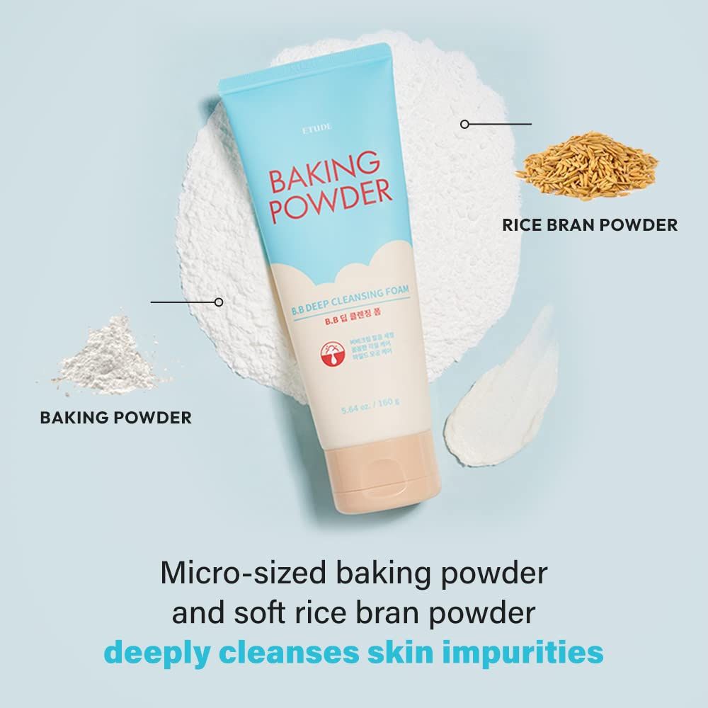 ETUDE Baking Powder B.B Deep Cleansing Foam with baking powder and rice bran powder