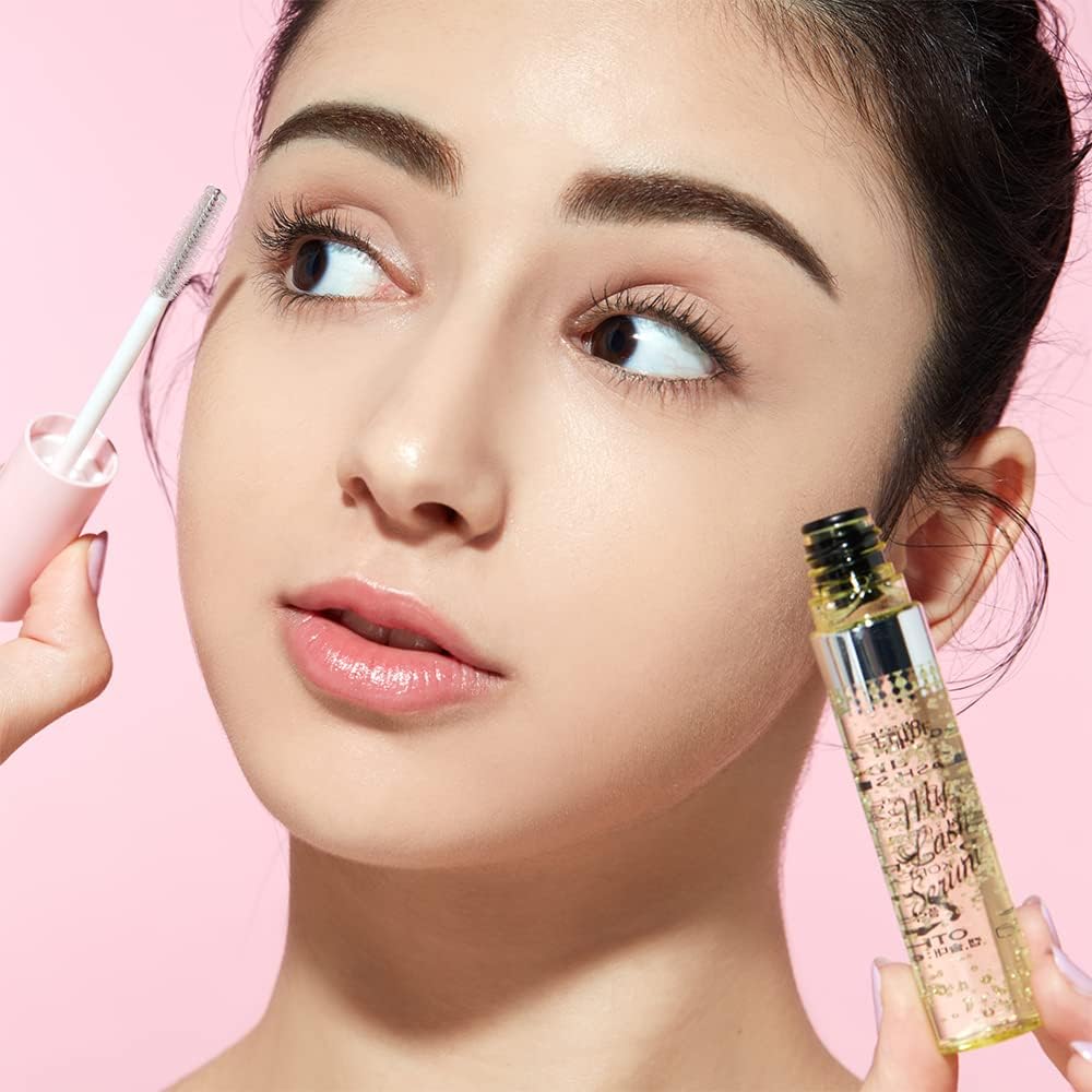 Model applying ETUDE My Lash Serum for stronger and healthier eyelashes