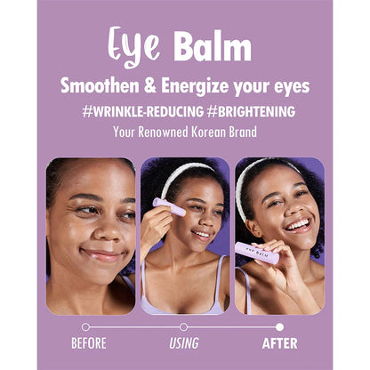 KAHI Eye Balm Stick before and after results showing smoother and brighter under-eye area