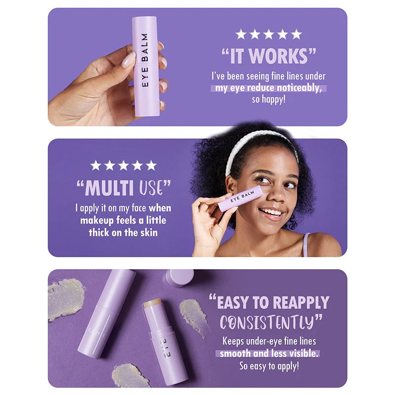 KAHI Eye Balm Stick customer results and multi-use skincare balm for daily touch-ups