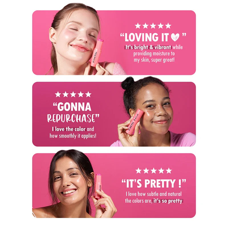 KAHI Kisstin Balm pink customer review and lifestyle image