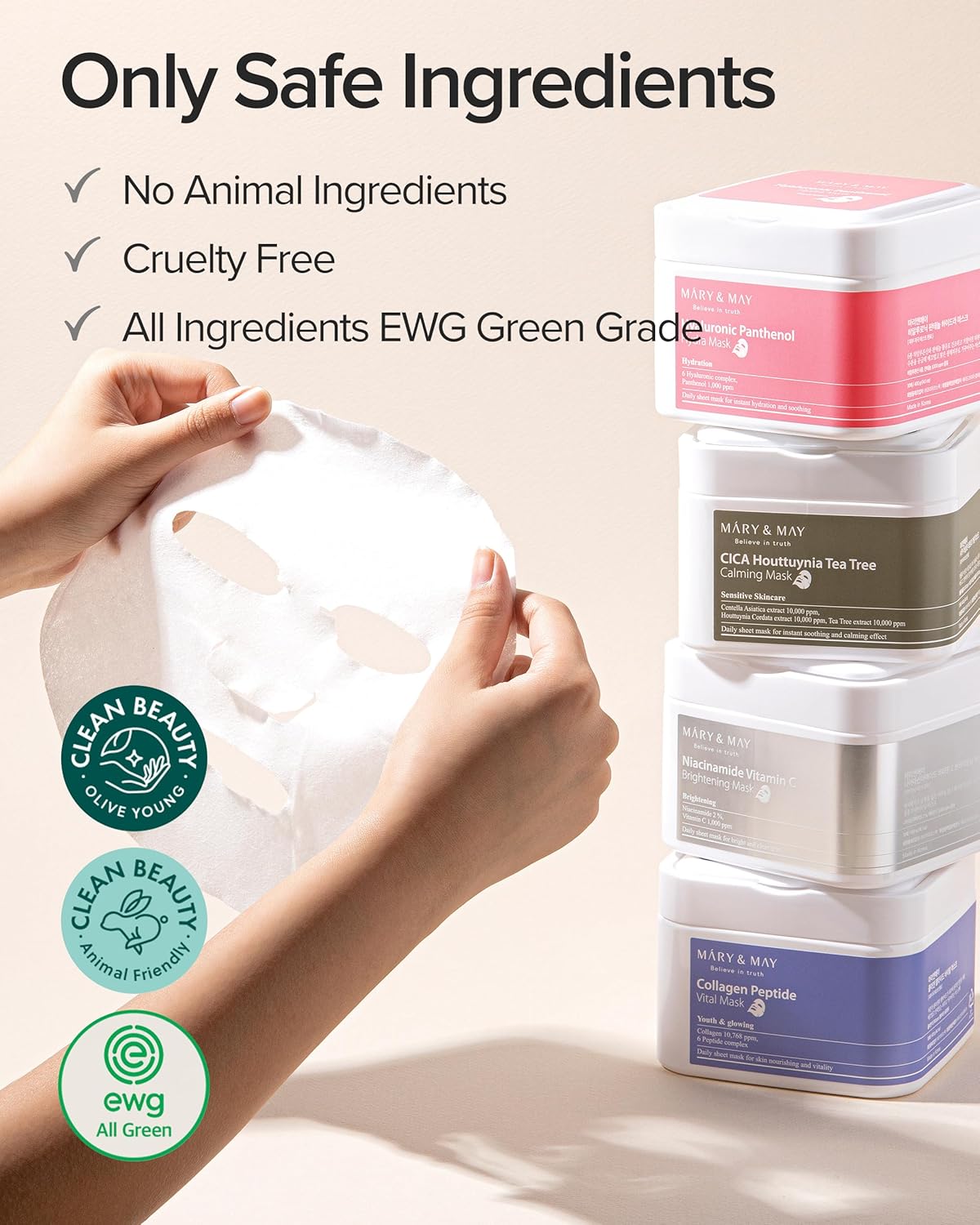 Mary & May Collagen Peptide Vital Mask firming elasticity improving Korean sheet mask