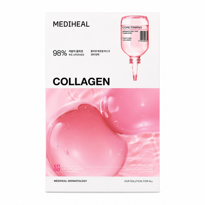 MEDIHEAL Collagen Essential Mask 10pcs box front view on white background