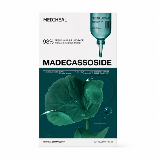 MEDIHEAL Madecassoside Essential Mask 10 Sheets Korean soothing sheet mask with Madecassoside and Centella Asiatica