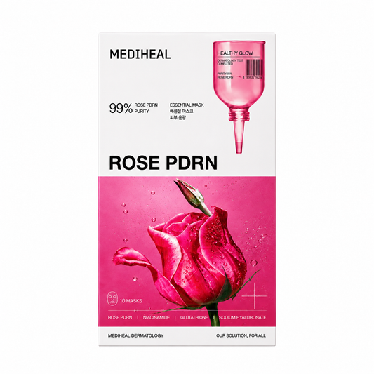 MEDIHEAL Rose PDRN Essential Mask 10 Sheets Korean sheet mask for radiant glow and hydration