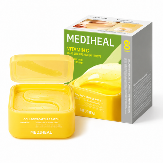 MEDIHEAL Vitamin C Collagen Capsule Patch 60 Count hydrogel eye patches for brightening, firming and hydrating skin.