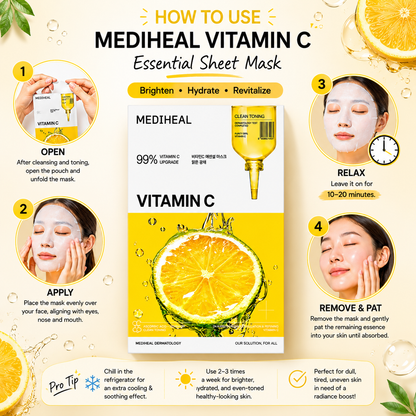 How to use MEDIHEAL Vitamin C Essential Sheet Mask for brighter and healthier looking skin