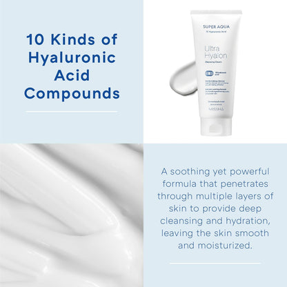 MISSHA Ultra Hyalron Cleansing Cream 10 layer moisture hydration hyaluronic acid skincare