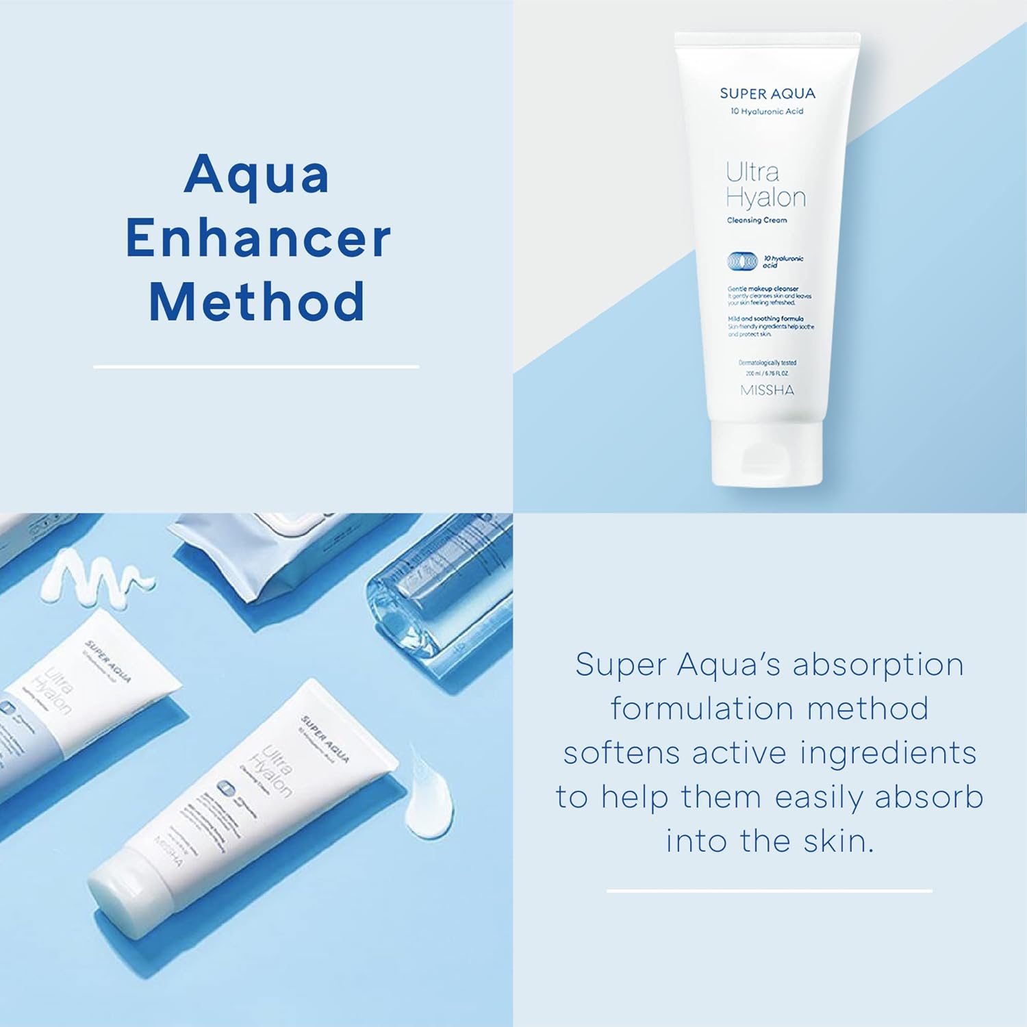 MISSHA Super Aqua Ultra Hyalron Cleansing Cream aqua enhancer method hydrating cleanser