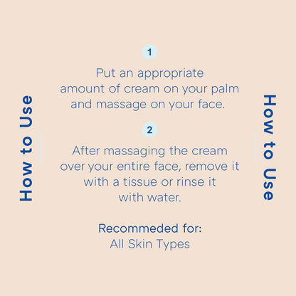 Instructions for using a cream on a beige background