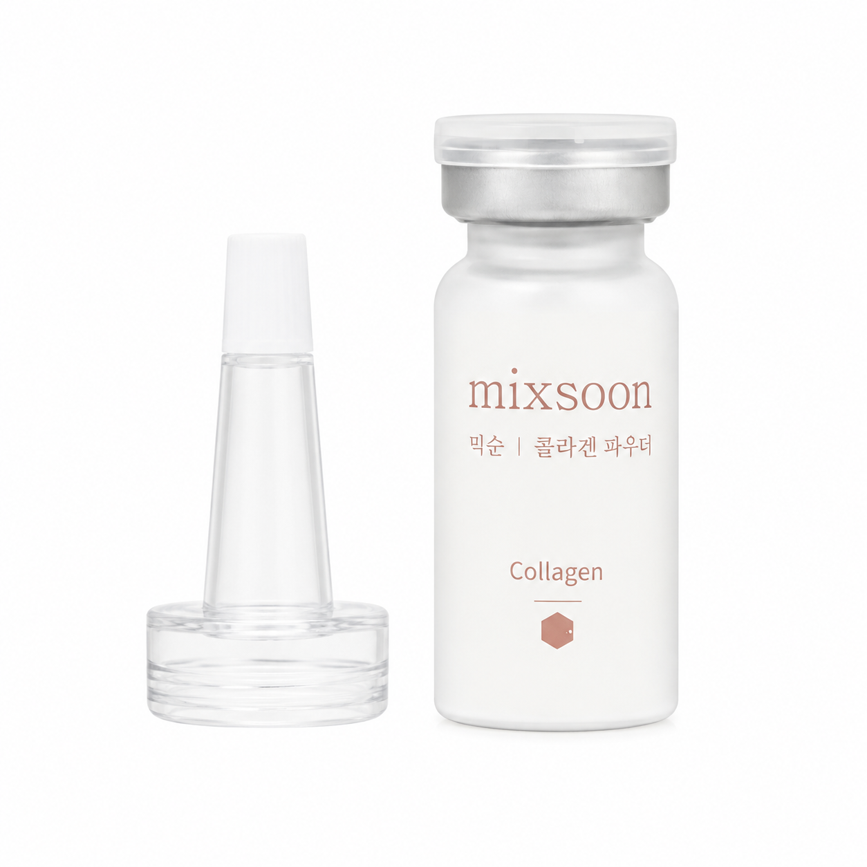 Mixsoon Collagen Powder 3g Korean collagen skincare powder with mixing ampoule package on white background