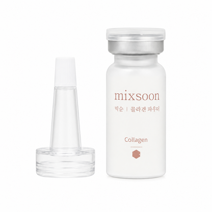 Mixsoon Collagen Powder 3g Korean collagen skincare powder with mixing ampoule package on white background