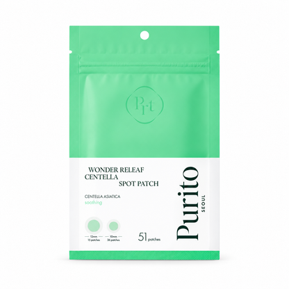 PURITO Wonder Releaf Centella Spot Patch 51 patches on a clean white background
