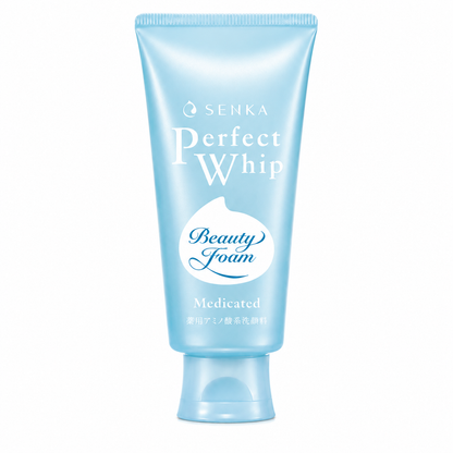 Senka Perfect Whip Medicated Beauty Foam Cleanser 120g Japan face wash front view