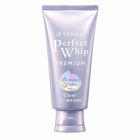 SENKA Perfect Whip Premium Clear Facial Cleanser 120g tube front view Japan skincare