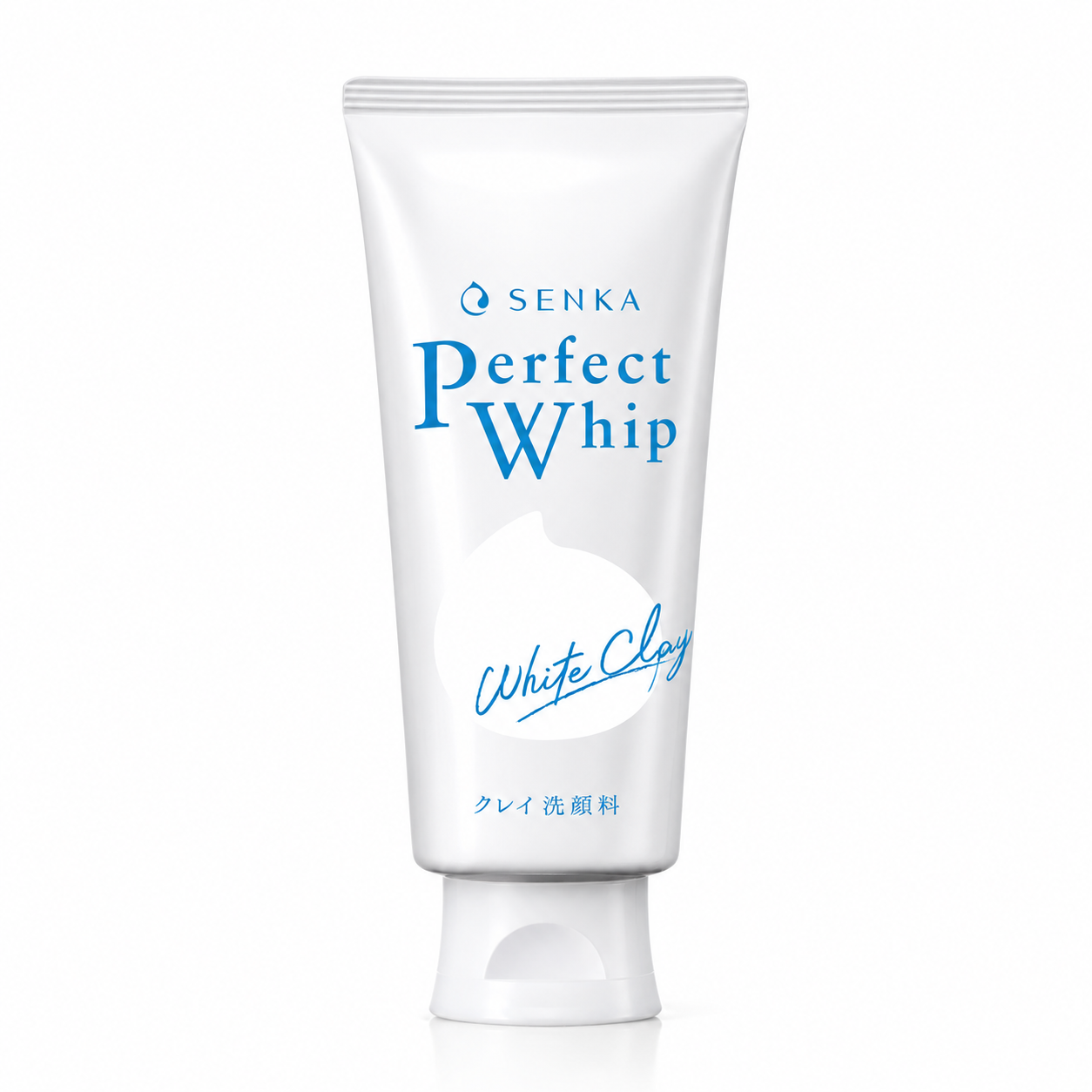 Senka Perfect Whip White Clay Facial Cleanser 120g tube front view Japanese face wash